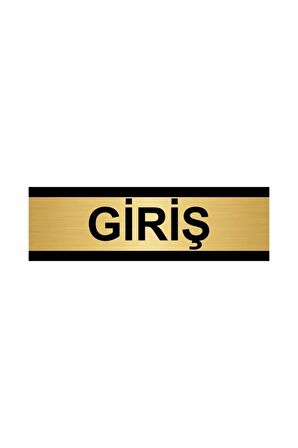 Giriş 7x20cm Altın Renk Metal Yönlendirme Levhası