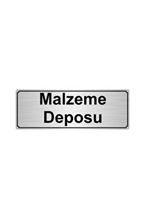Gümüş Renk Metal Malzeme Deposu Yönlendirme Levhası 7x20 cm