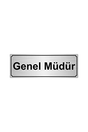 Gümüş Renk Metal Genel Müdür Yönlendirme Levhası 10cmx20cm
