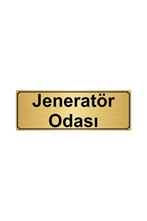 Altın Renk Metal Jeneratör Odası Yönlendirme Levhası 7 cm x 20 cm