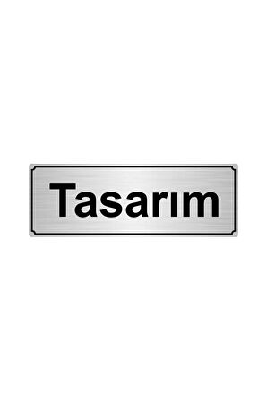 Tasarım Yönlendirme Levhası 7cm x 20cm Gümüş Renk Metal