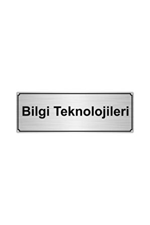 Bilgi Teknolojileri Yönlendirme Levhası 7cmx20cmgümüş Renk Metal