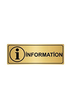 Altın Renk Metal Informatıon Yönlendirme Levhası 7cmx20cm