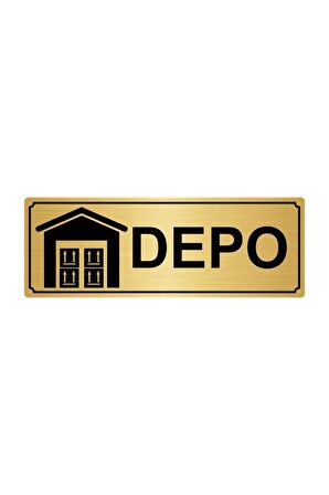 Altın Renk Metal Depo Yönlendirme Levhası
