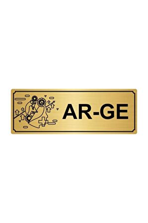 Altın Renk Metal Ar-ge Yönlendirme Levhası 7cmx20cm