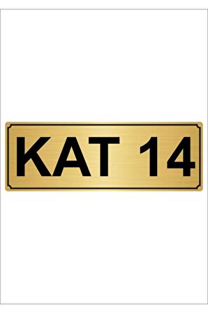 Kat 14 5cmx20cm Metal Yönlendirme Levhası Altın Renk