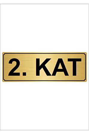 2.kat 5cmx20cm Metal Yönlendirme Levhası Altın Renk