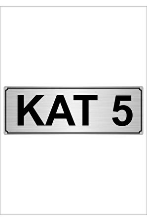Kat 5 7cmx20cm Metal Yönlendirme Levhası Gümüş Renk