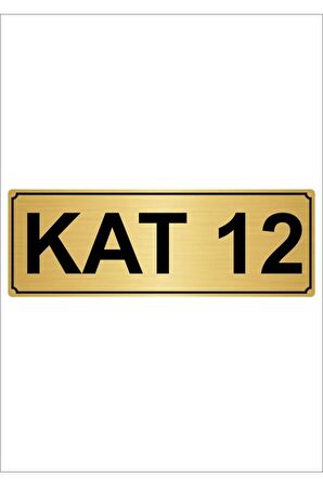Kat 12 5cmx20cm Metal Yönlendirme Levhası Altın Renk