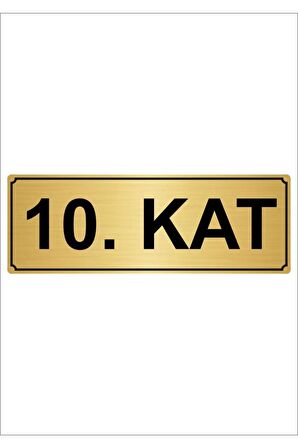 10.kat 7cmx20cm Metal Yönlendirme Levhası Altın Renk