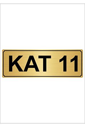 Kat 11 5cmx20cm Metal Yönlendirme Levhası Altın Renk