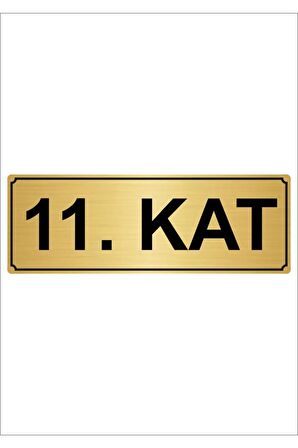 11.kat 5cmx20cm Metal Yönlendirme Levhası Altın Renk
