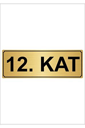12.kat 5cmx20cm Metal Yönlendirme Levhası Altın Renk
