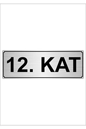 12.kat 5cmx20cm Metal Yönlendirme Levhası Gümüş Renk