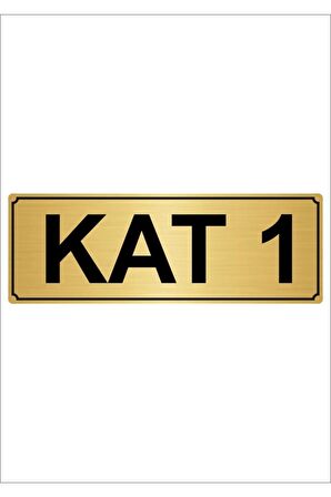 Kat 1 5cmx20cm Metal Yönlendirme Levhası Altın Renk