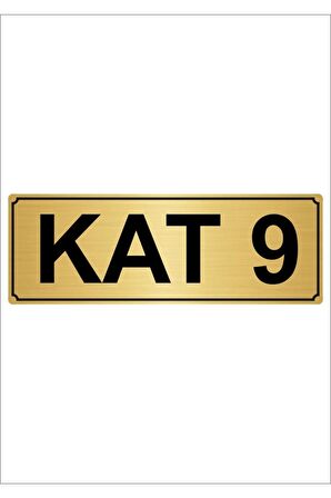 Kat 9 10cmx20cm Metal Yönlendirme Levhası Altın Renk