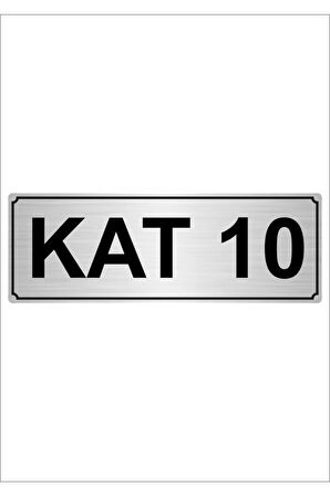 Kat 10 5cmx20cm Metal Yönlendirme Levhası Gümüş Renk
