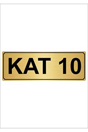 Kat 10 5cmx20cm Metal Yönlendirme Levhası Altın Renk