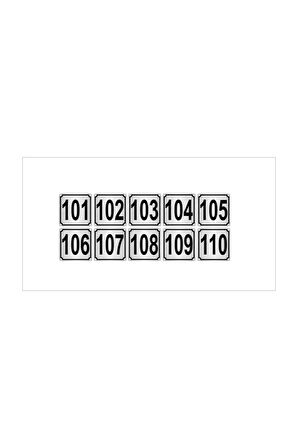 Metal Kapı,masa,dolap Numarası 4cmx4cm 10 Adet (101...110) Gümüş Renk Metal