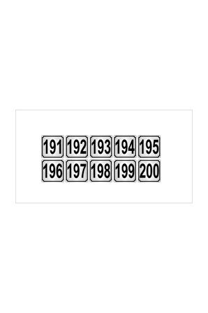 Metal Kapı,masa,dolap Numarası 7cmx7cm 10 Adet (191…200) Gümüş Renk Metal