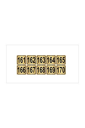 Metal Kapı,masa,dolap Numarası 10cmx10cm 10 Adet (161…170) Altın Renk Metal