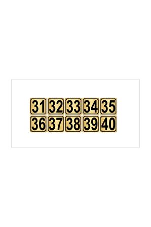 Metal Kapı,masa,dolap Numarası 4cmx4cm 10 Adet (31…40) Altın Renk Metal