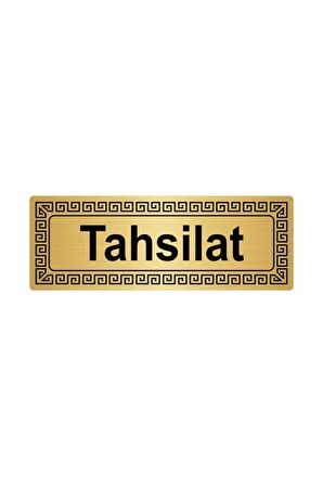 Tahsilat 7 cmx20 cm Metal Yönlendirme Levhası Altın Renk Metal