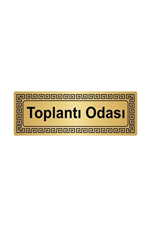 Toplantı Odası 7x20 cm Metal Yönlendirme Levhası Altın Renk Metal