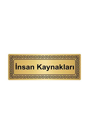 Insan Kaynakları 7cmx20cm Metal Yönlendirme Levhası Altın Renk Metal