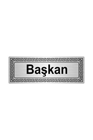 Başkan 7cmx20cm Metal Yönlendirme Levhası Gümüş Renk Metal