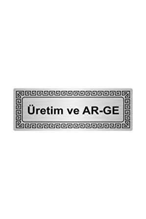 Üretim Ve Ar-ge 7cmx20cm Metal Yönlendirme Levhası Gümüş Renk Metal