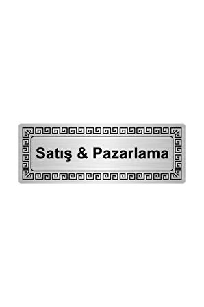 Satış & Pazarlama 7cmx20cm Metal Yönlendirme Levhası Gümüş Renk Metal