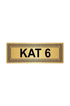 Kat 6 7cmx20cm Metal Yönlendirme Levhası Altın Renk Metal