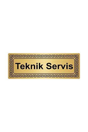 Teknik Servis 7cmx20cm Metal Yönlendirme Levhası Altın Renk Metal