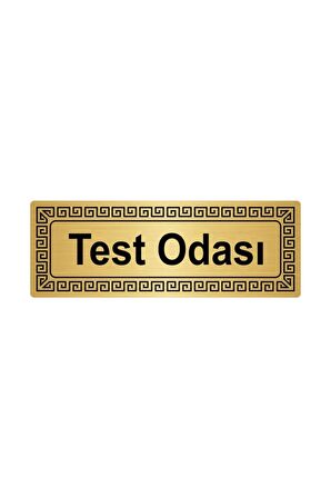Test Odası 7cmx20cm Metal Yönlendirme Levhası Altın Renk Metal