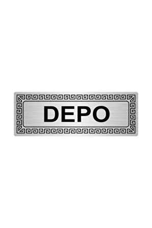 Depo Gümüş Renk Metal Yönlendirme Levhası  7x20cm