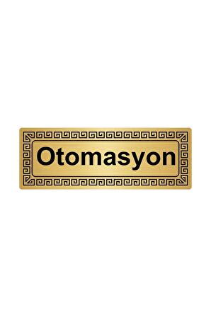 Otomasyon 7 cmx20 cm Metal Yönlendirme Levhası Altın Renk Metal