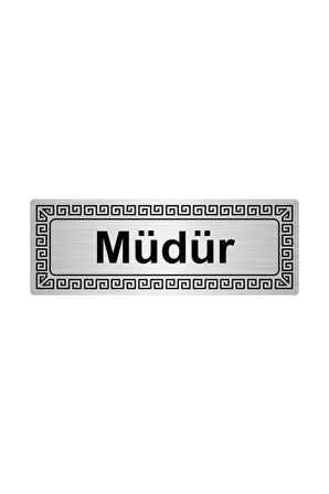 Müdür 7 cmx20 cm Metal Yönlendirme Levhası Gümüş Renk Metal