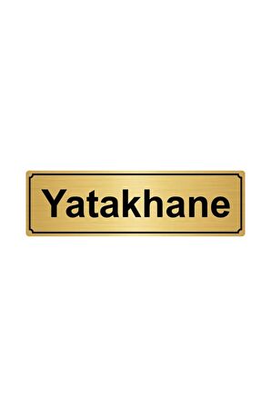 Yatakhane Yönlendirme Levhası 5cmx20cm Altın Renk Metal