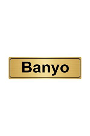 Banyo Yönlendirme Levhası 5cmx20cm Altın Renk Metal