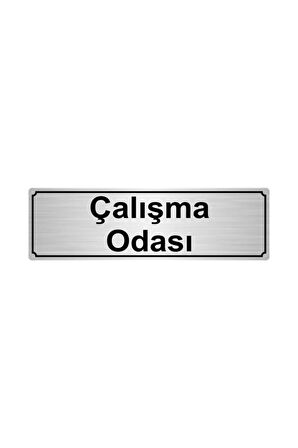 Çalışma Odası Yönlendirme Levhası 5cmx20cm Gümüş Renk Metal