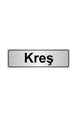 Kreş Yönlendirme Levhası 5cmx20cm Gümüş Renk Metal