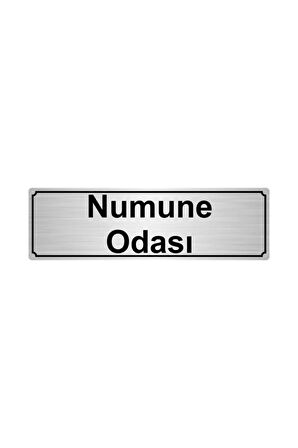 Numune Odası Yönlendirme Levhası 5cmx20cm Gümüş Renk Metal
