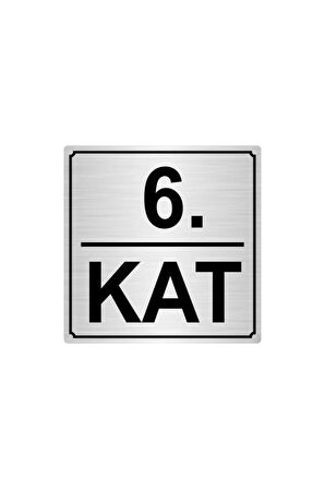 6.kat 15cmx15cm Metal Yönlendirme Levhası Gümüş Renk Metal
