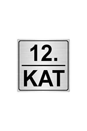 12.kat 15cmx15cm Metal Yönlendirme Levhası Gümüş Renk Metal