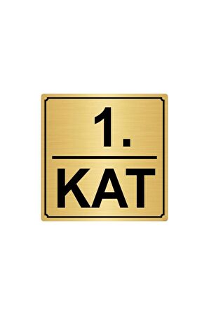 1.kat   Metal Yönlendirme Levhası Altın Renk Metal