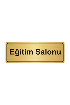 Eğitim Salonu Yönlendirme Levhası 10cmx20cm Altın Renk Metal