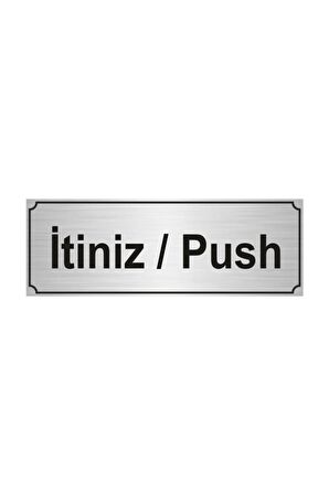 Itiniz/push Yönlendirme Levhası 10cmx20cm Gümüş Renk Metal