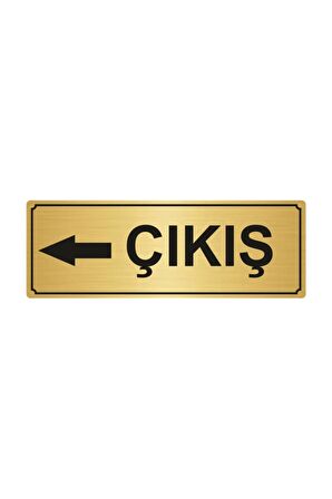 Çıkış Yönlendirme Levhası 7cmx20cm Altın Renk Metal