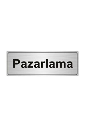 Pazarlama Yönlendirme Levhası 5 cm x 20 cm Gümüş Renk Metal